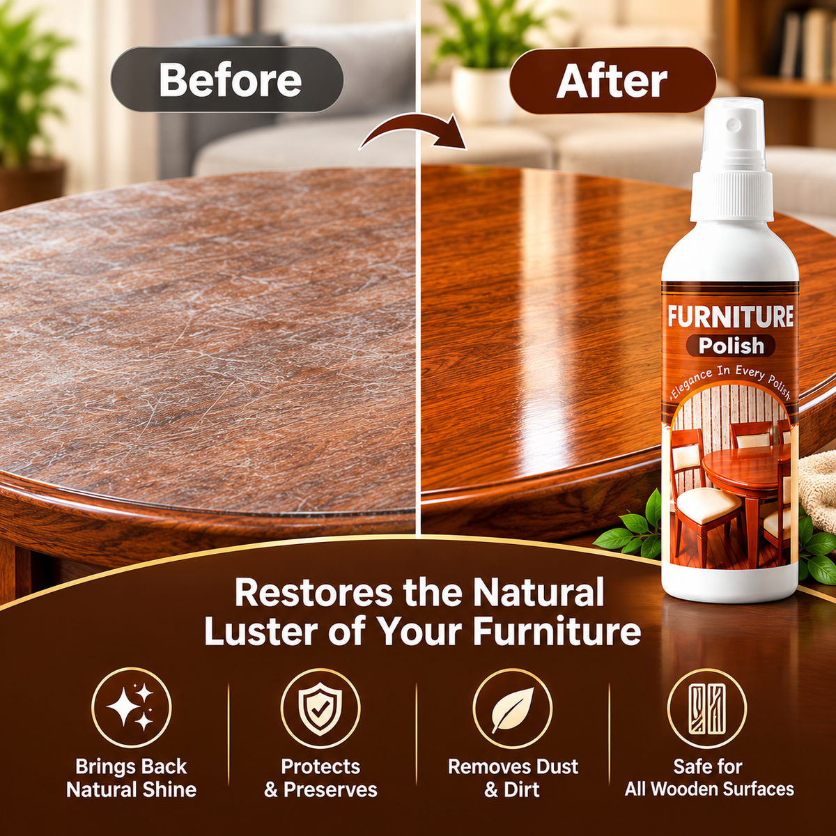 ALL IN ONE WOOD POLISH AND SHINER [PACK OF 2]